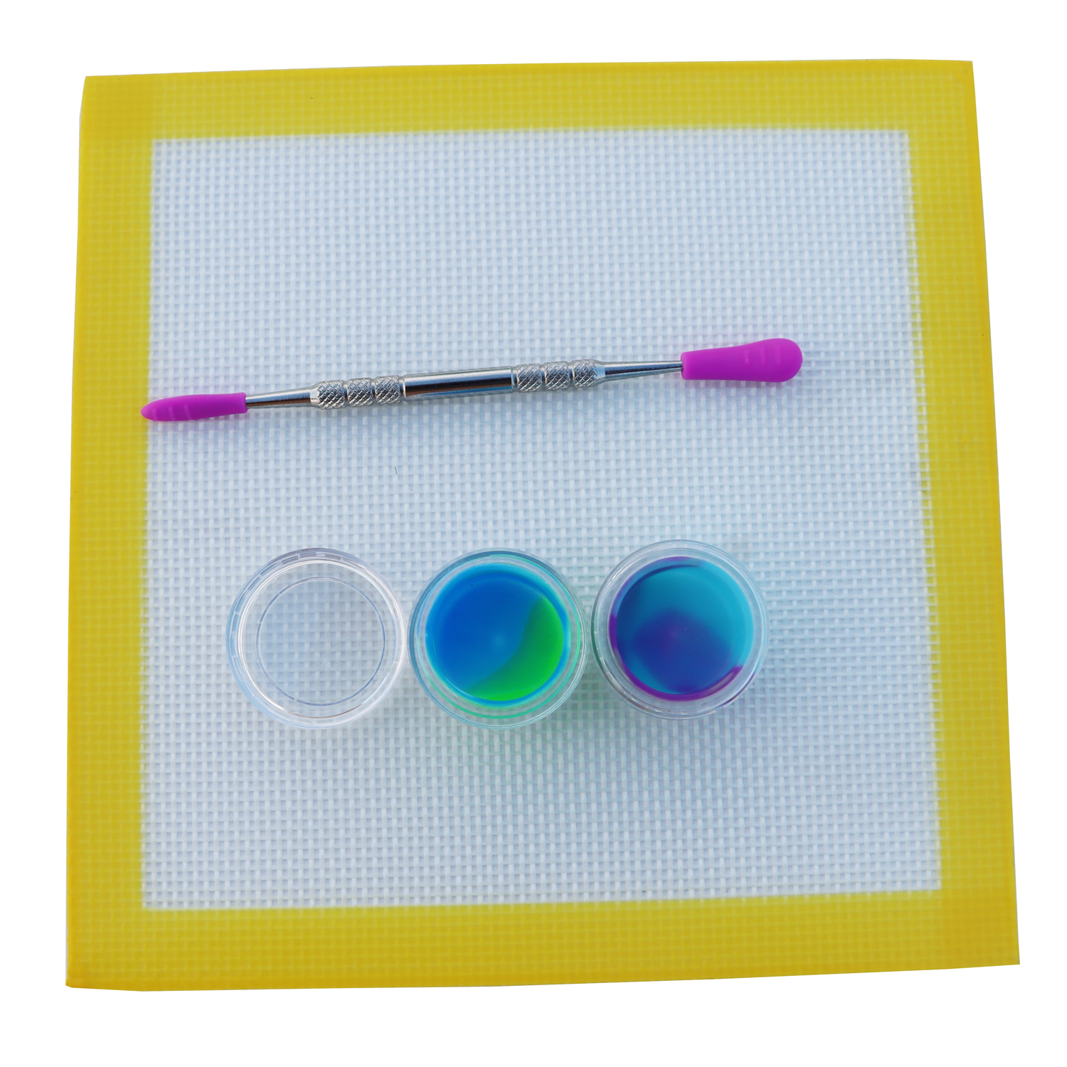 Colorful Silicone Jar Containers Dab Wax Tools dabber tool big silicone pad mat Dab jars Container kits for wax bongs dab rigs smoking pipes Accessori
