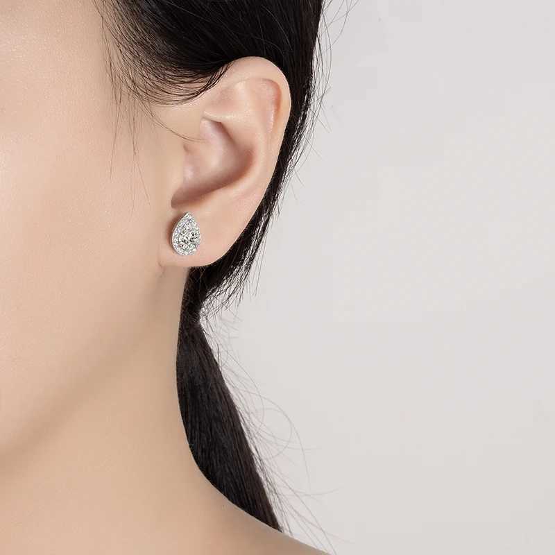 PERFANY 1CT Moissanite Earrings for Women S925 Pure Silver Water Droplet Cutting Laboratory Diamond Earrings Luxury Jewelry J251021