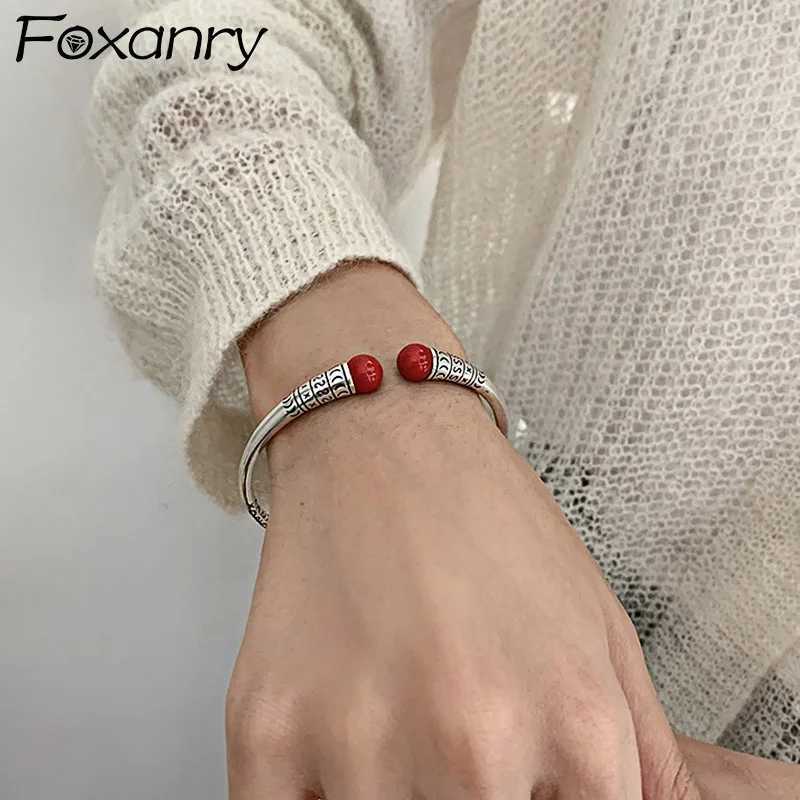 Foxanry Silver Color Engagement Bracelet for Women New Fashion Creative Matches Thai Silver Punk Party Jewelry Gifts J251021