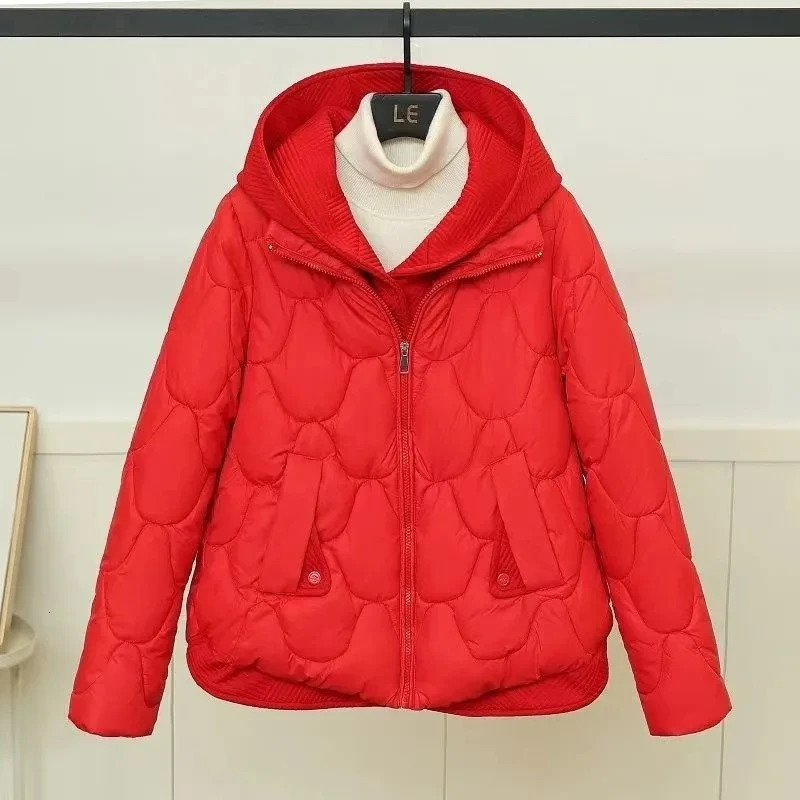 2025 Fashion Coats Korean Style Loose Cropped Coat Women Jacket Women Parkas Warm Puffer Jackets Casual Coat Winter Clothes 251021