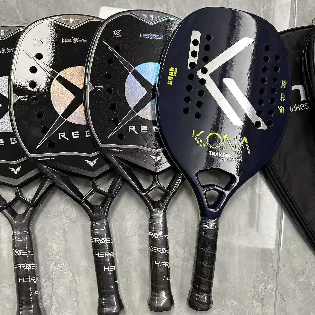 Beach Tennis Racket 3K Full Carbon Fiber Rough Surface Interlayer EVA Foam Opening or Hole in A Utensil W251021