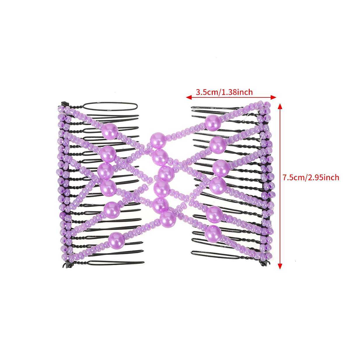 Pearl Plate Hair DoubleRow Comb Hair Comb Large Temperament Hairpin Clip Fixed Hair Hairpin Female Back Of The Head HeadwearW254021