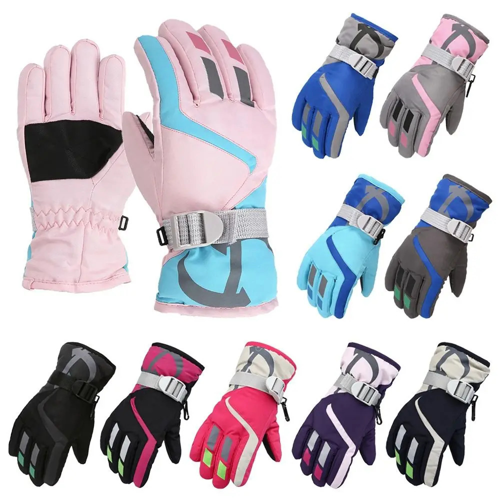 Boy Girls Ski Snowboard Windproof Gloves Children Kids Winter Snow Warm Gloves Waterproof Thicken Keep Warm Winter Must Gloves i251021
