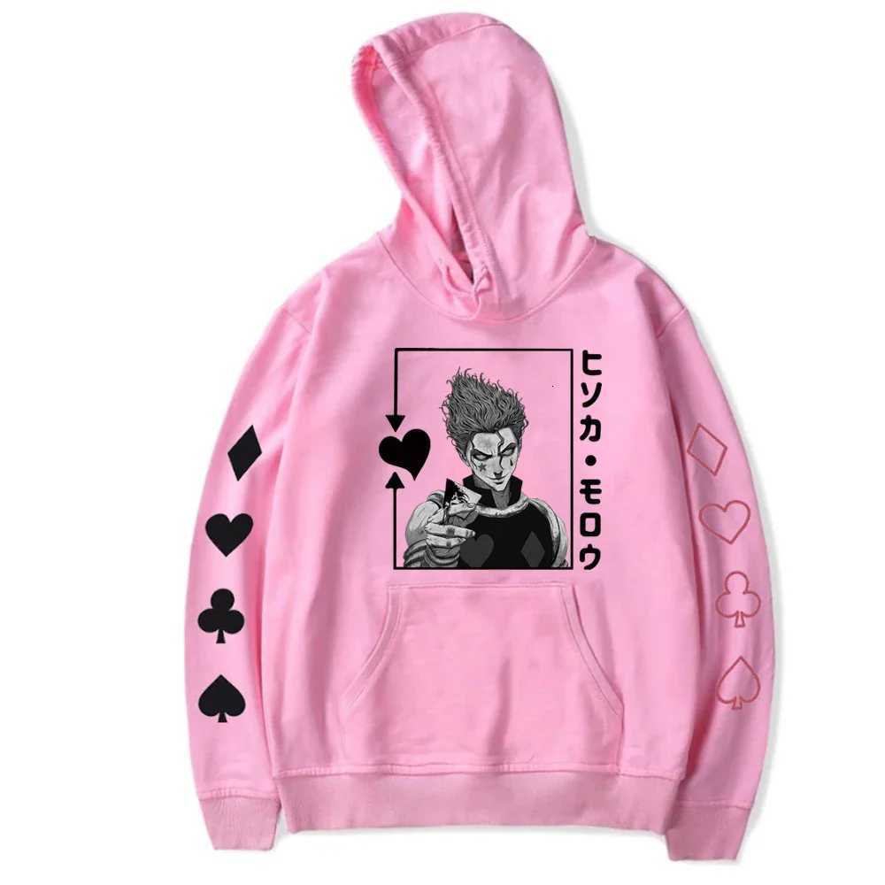 Hisoka Hunter X Hunter anime print mens autumn and winter sports tops Harajuku manga black and white pattern unisex casual wear W251021