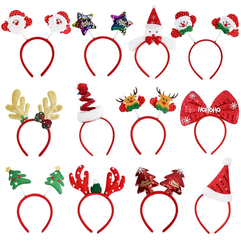 Christmas Headband Kids Adult Santa Claus Elk Xmax Tree Hair Accessories Po Props Christmas Decoration 2025 Year Gifts 251021
