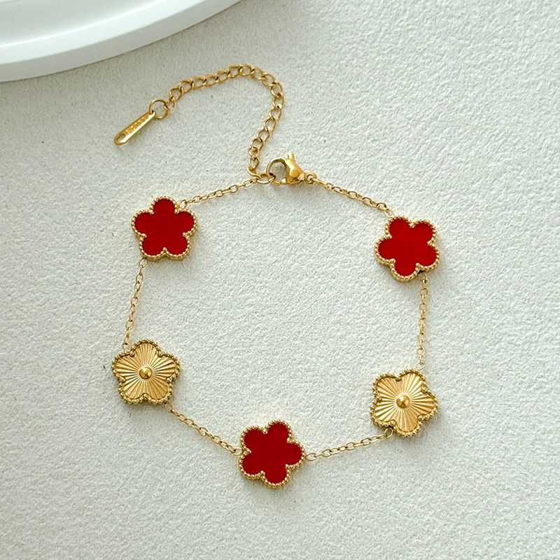 Designer bracelet gold bracelet Four leaf clover bracelet for women's jewelry design sense Christmas gift free shipping Luxury bracelet