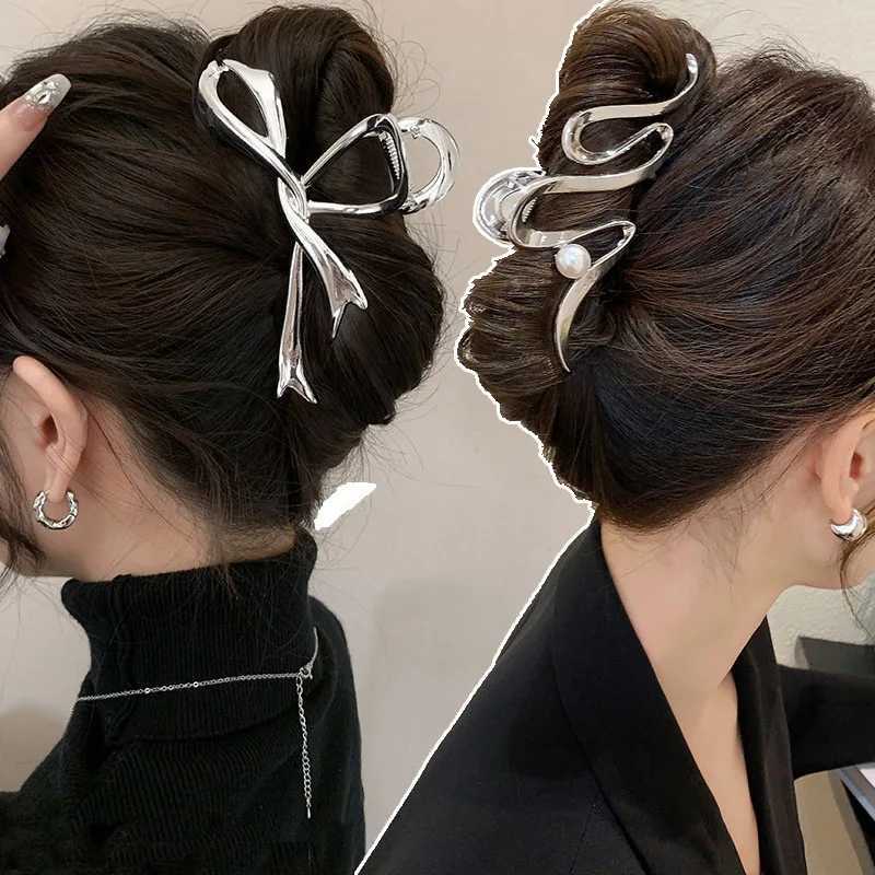 2023 Vintage Geometric Hair Clip Barrette Crab Korea Large Hair Claws Hairpins Hairgrip Headwear For Women Girl Hair AccessoriesW254021