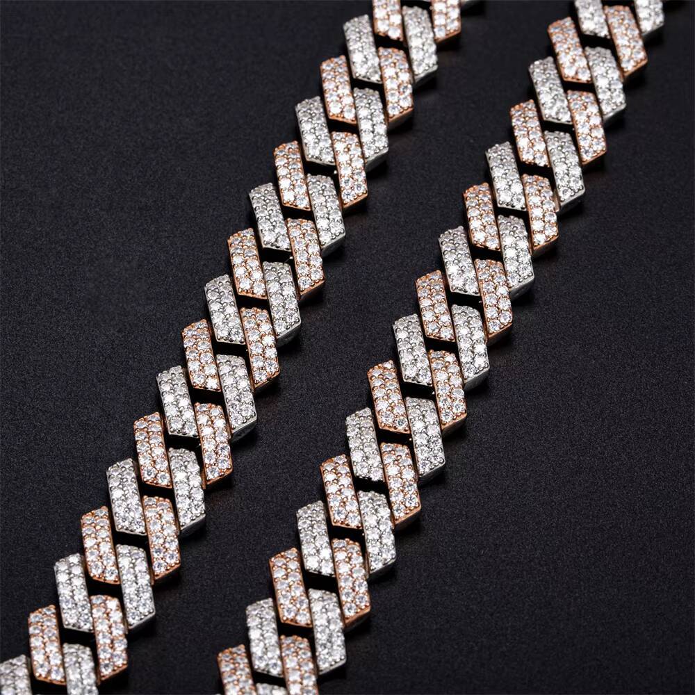MSN518 Iced Out Hiphop Jewelry Mens Moissanite Cuban Link Chain