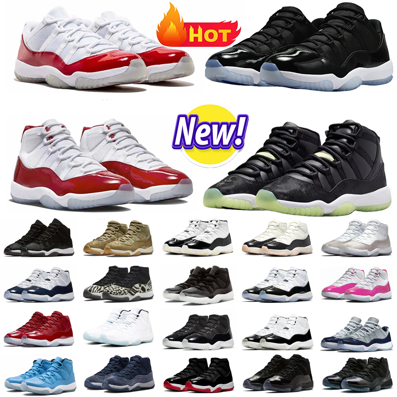 11 Men high low Basketball Shoes 11s Cherry Cool Grey Rare Space Jam Pink Black Olive Womens Mens Trainers Outdoors Sports Sneakers 36-47