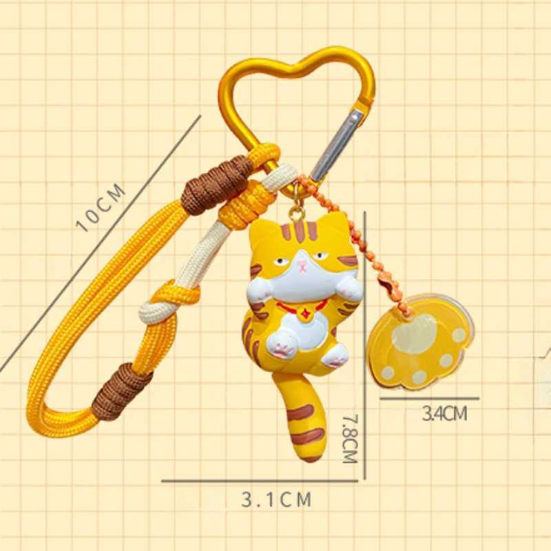 Tail Wagging Cat Keychain Cartoon Kitten Resin Pendant Cute Girl Bag Accessories Student Schoolbag Key Chain Ring Pendant J251121