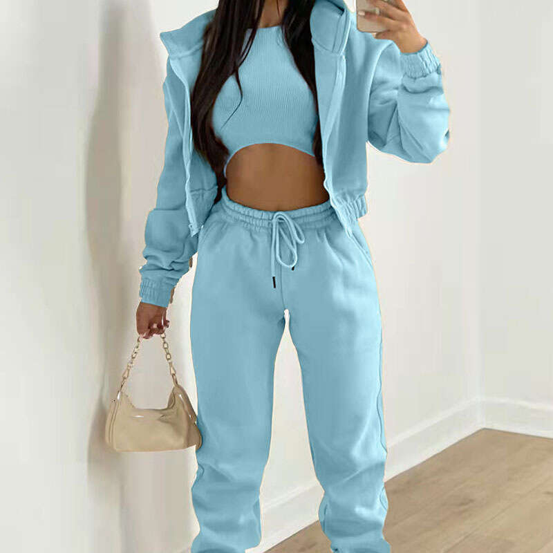 2025 New Women's Three-Piece Loose Fashion Casual Autumn Hoodie Sweatshirt Pants Set