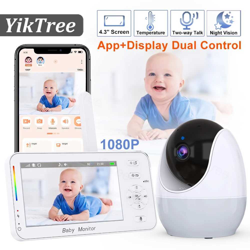 1080P WiFi Baby Monitor AppDisplay Dual Control Nanny 43 Night Vision Lullabies Feeding Reminder Night Light PTZ Baby Camera J251121