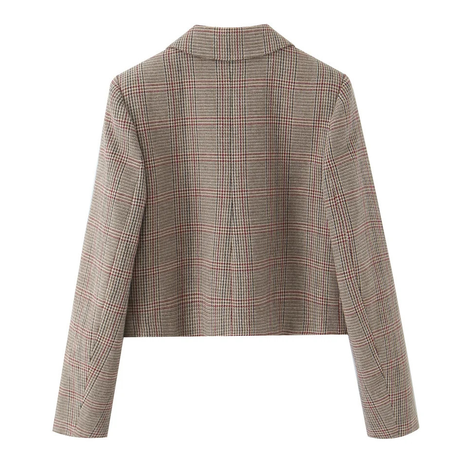 autumn womens clothing allmatch houndstooth short lapel suit jacket chain belt wideleg trousers 251021