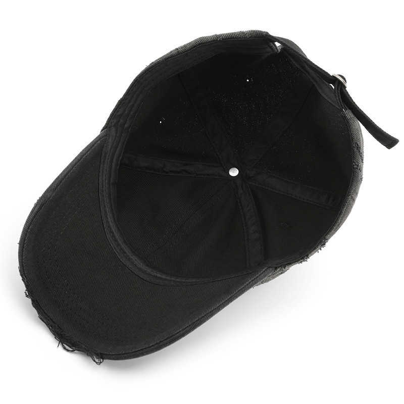 Style Personality Women Spring and Autumn Fashion Stonewashed Distressed Baseball Cap Outdoor Men Travel Sun Protection Baseball Cap H251020