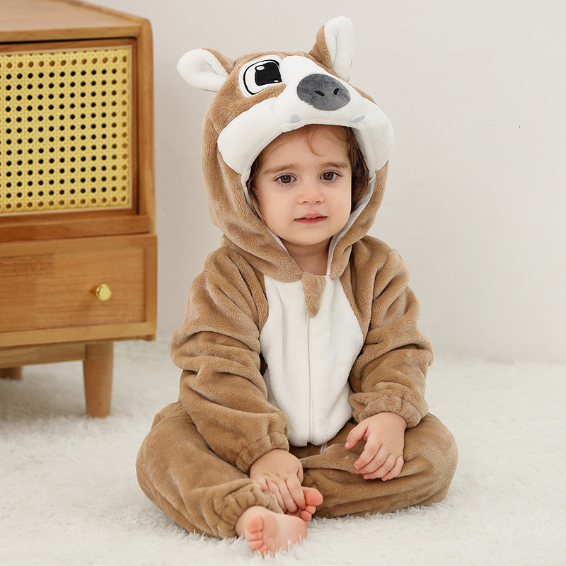 New best-selling flannel jumpsuit baby sleepwear designer A-level flannel animal jumpsuit