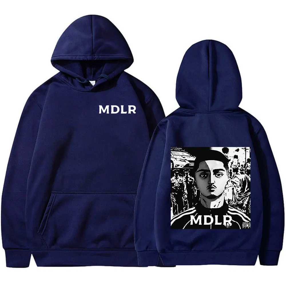Morad MDLR rapper pattern hoodie adult mens and womens hiphop sweatshirt mens autumn and winter retro loose street pullover W251021