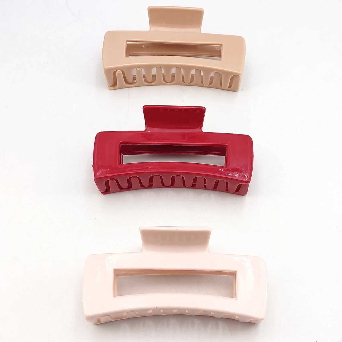 13 PCS Geometric Square Hair Claw Clips for Women Hollow Acrylic Shark Clips Minimalist Versatile Back Head Hairgrips AccessoriW254021