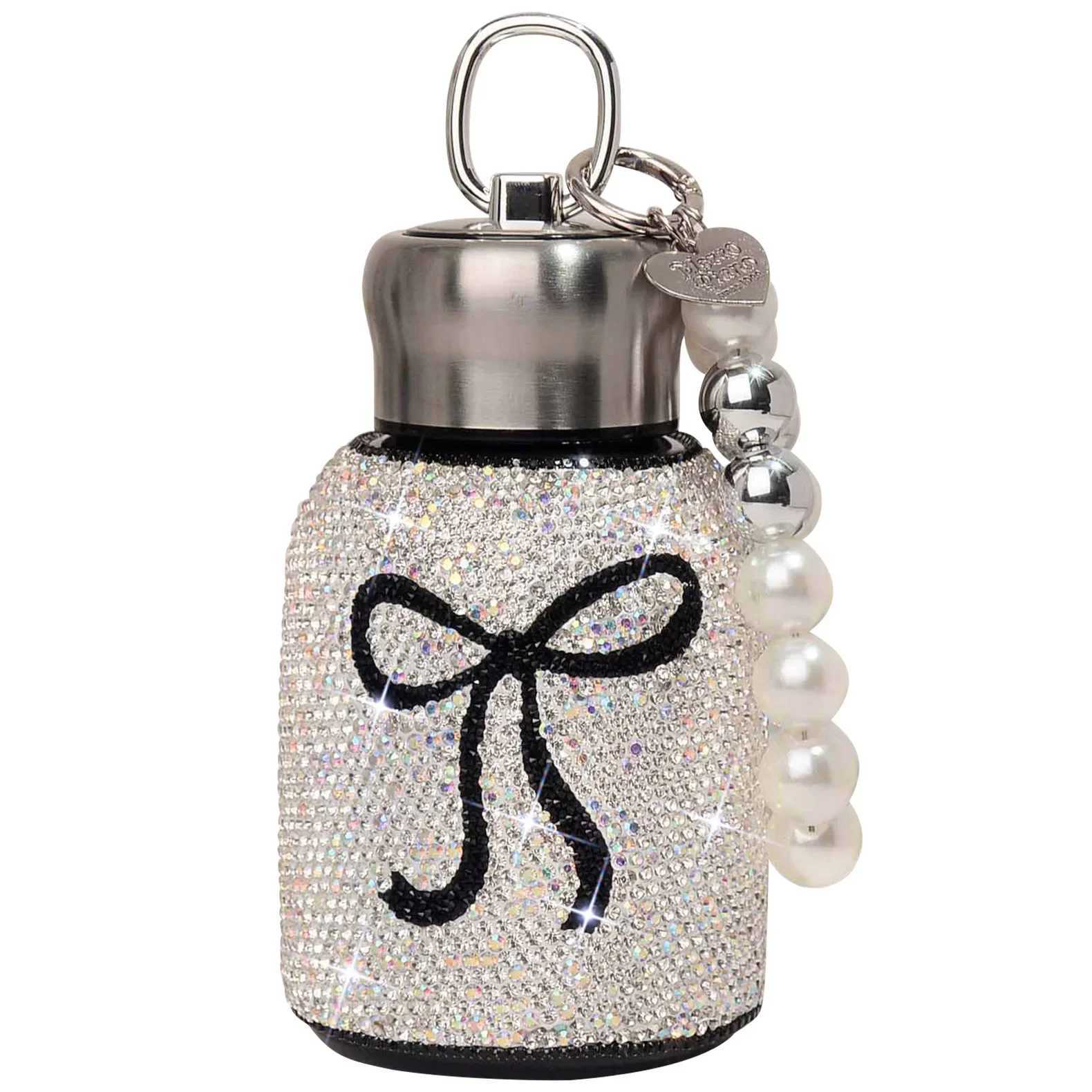 High Aesthetic Diamond Studded Insated Cup Luxurious Portable 304 Stainless Steel Handheld Bow Vacuum Cup Car Water Cup Y251021