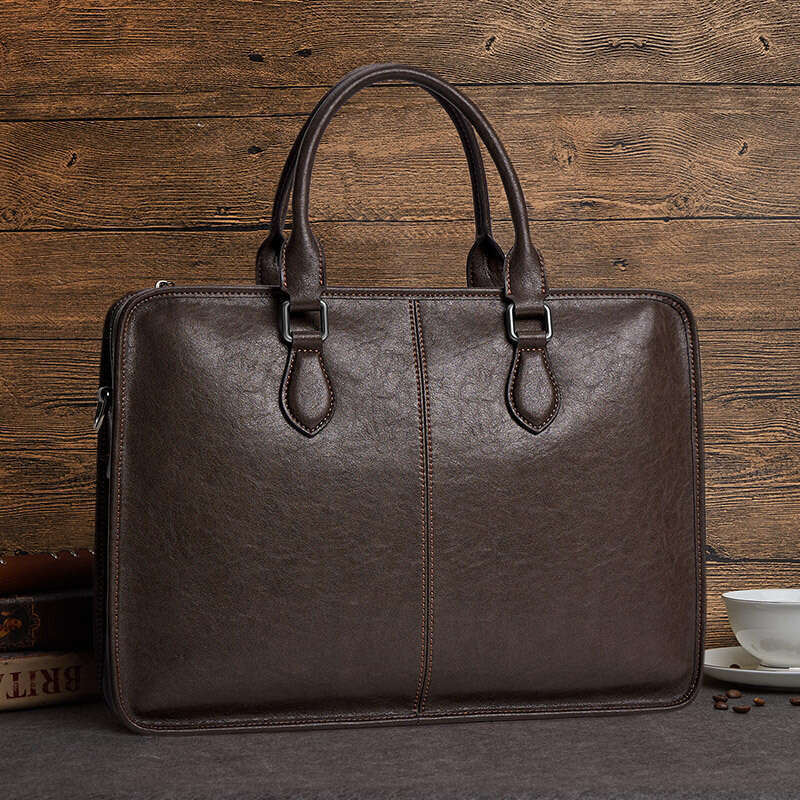 Luxury bag Briefcase New Genuine Leather Business Laptop Cowhide Handbag High end Feel Men s Bag