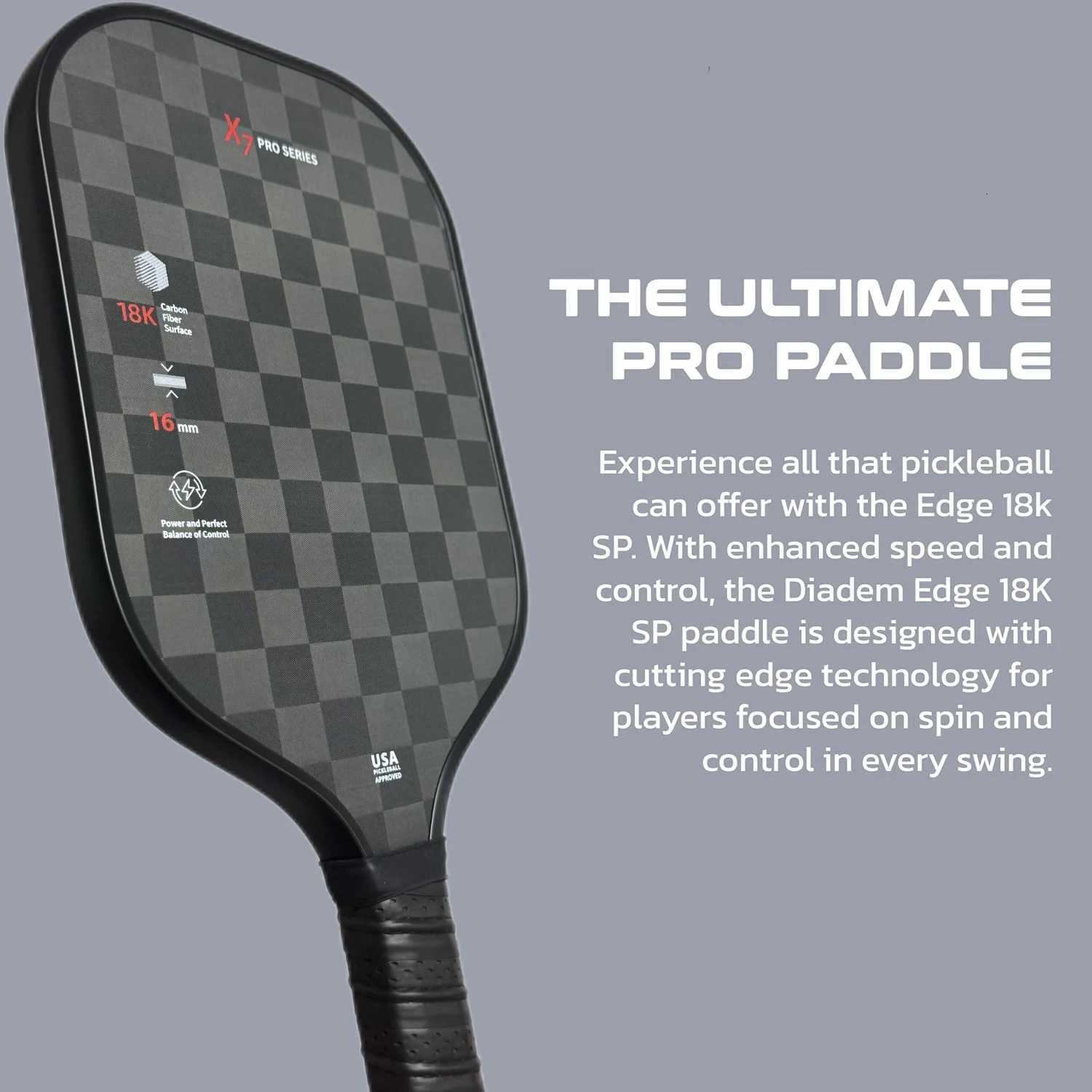 8K Carbon Fiber Face 6MM Pickleball Paddle Training Racket Honeycomb Core Professional Pickleball Racket Suitable for Beginner W251021