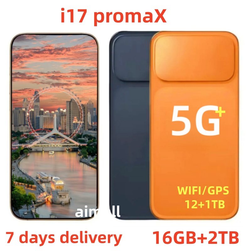 6.9 inch i17pm i16pro max Cell Phones unlock Smartphones Camera 16GB RAM 1TB Face Unlock HD Full Screen Smart Phone Smartphones All Screen USB-C 3.0 GPS 20MP