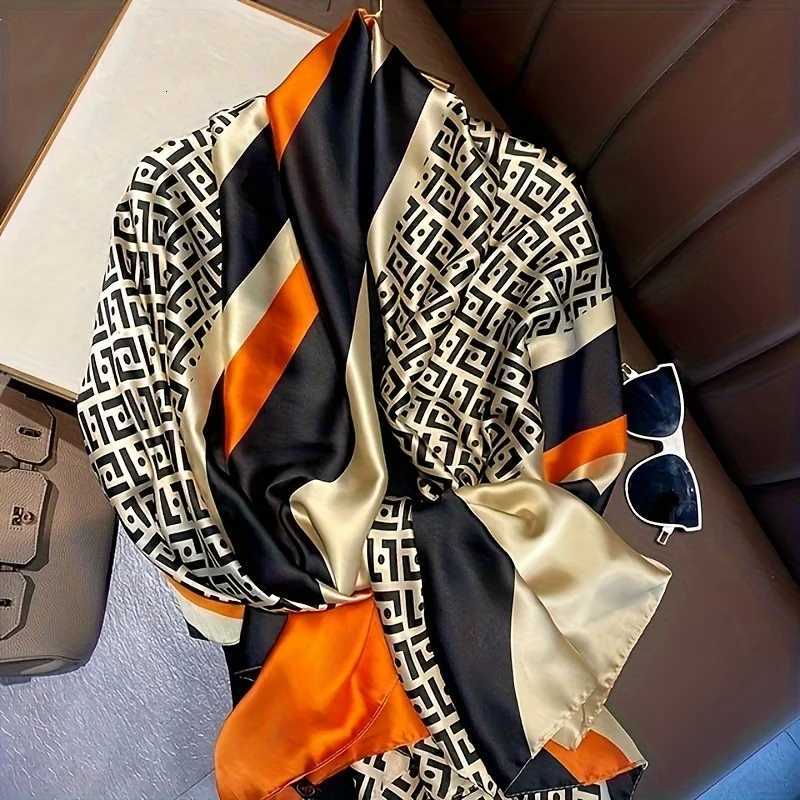 Luxury Brand Large Silk Soft Scarf Women Stylish Print Long Shawl Handkerchief Summer Elegant Travel Wrap Hot 90180cm W251021