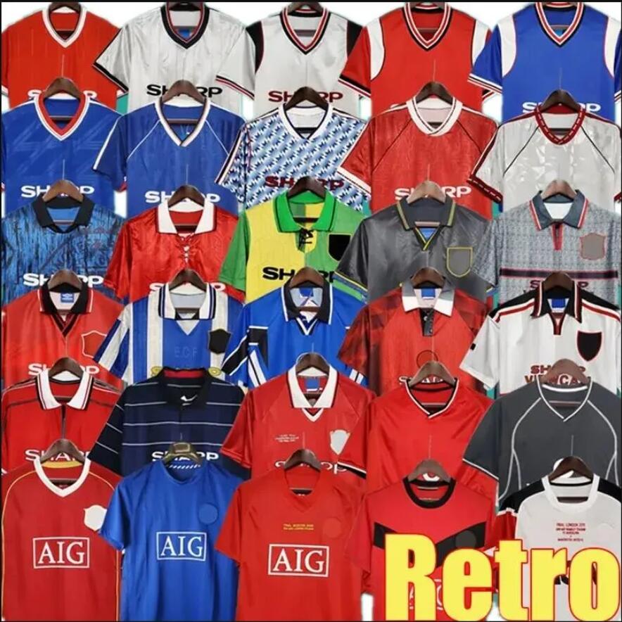 Manchest er United Retro Soccer Jerseys Ronaldo Rooney Giggs Nani 06.07.08 Long Sleeved Scholes Tevez BERBATOV VIDIC Vintage Classic Football Shirs 666