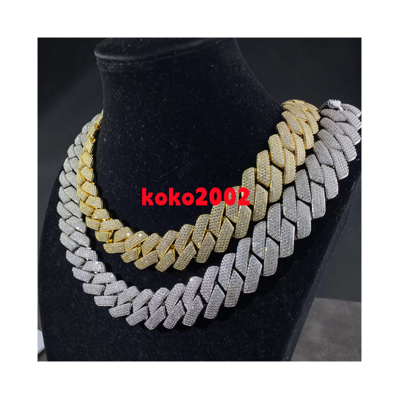 Iced Out 4rows 16mm VVS Moissanite Miami Cuban Link Chain Pass Diamond Tester GRA Hip Hop 925 Sterling Silver Bracelet