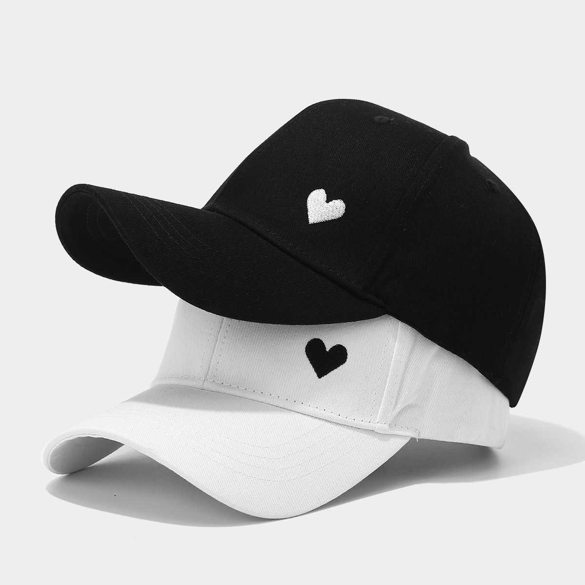 Womens Spring Summer New Outdoor Sun Protection Hat Couple Heart Side Embroidery Baseball Cap Mens Baseball Cap H251020