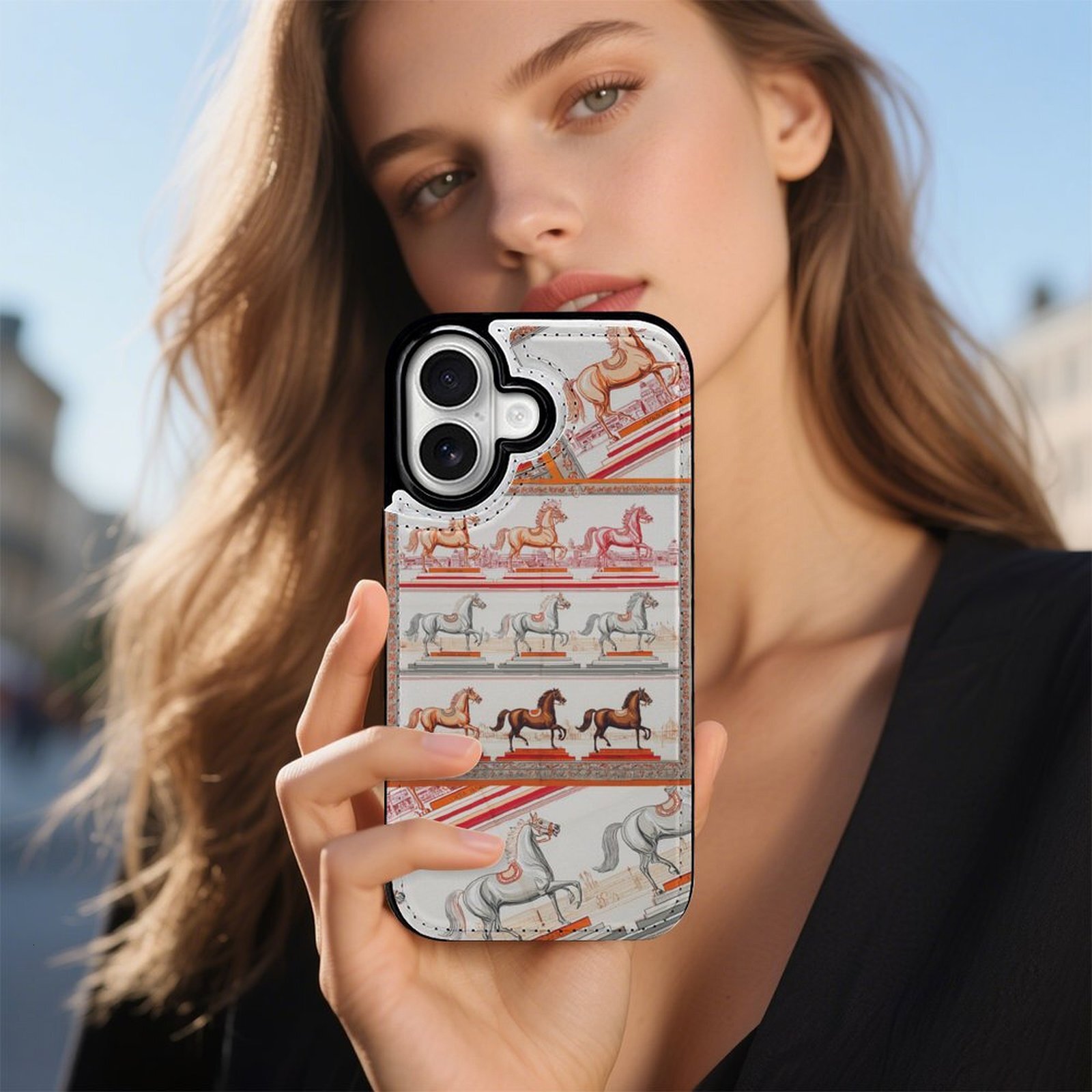 Her custom H Designer iphone case 17 16 case luxury case for iPhone 17 16 15 Pro Case: Customized Flip leather style Phone Cases Slim Anti Yellowing M