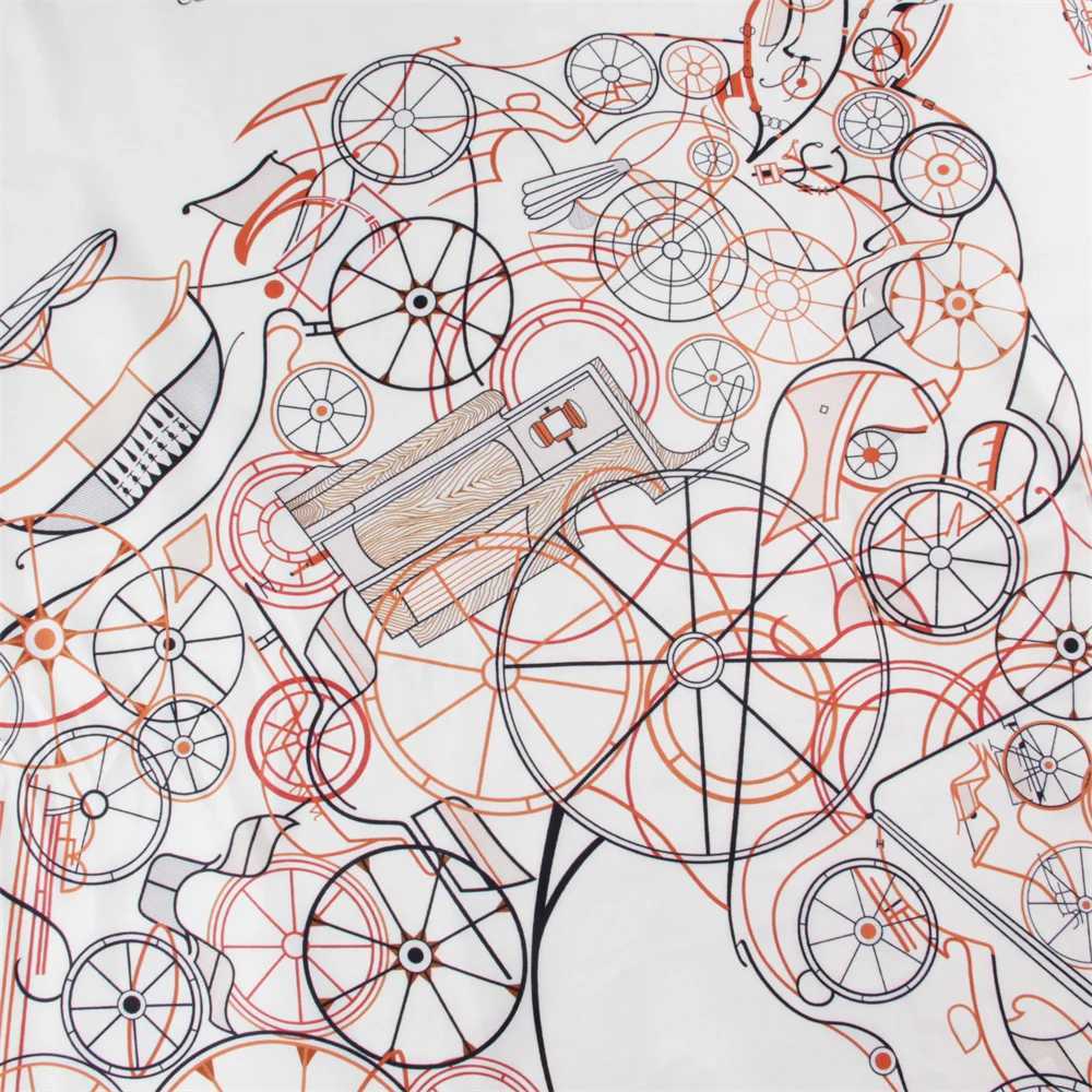 POBING Hand Rold Twill Silk Scarf Wen Horse Doub Print Square Scarves Wraps Echarpes Foards Fme Hijab 90CMW251021