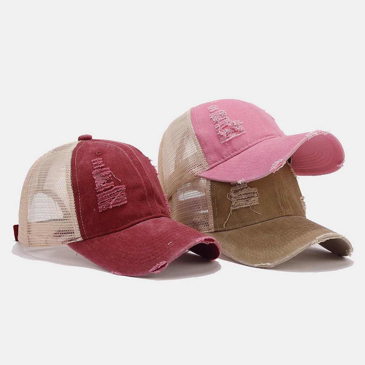 Summer Fashion Outdoor Golf Sports Baseball Cap Distressed Fashion Breathable Versatile Duckbill Cap Couple Cap H251020