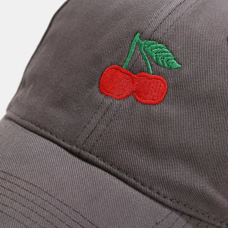 Baseball Hat Fashion Mens and Womens New Fruit Cherry Embroidered Soft Top Duck Tongue Hat Student Leisure Sunshade Hat H251020