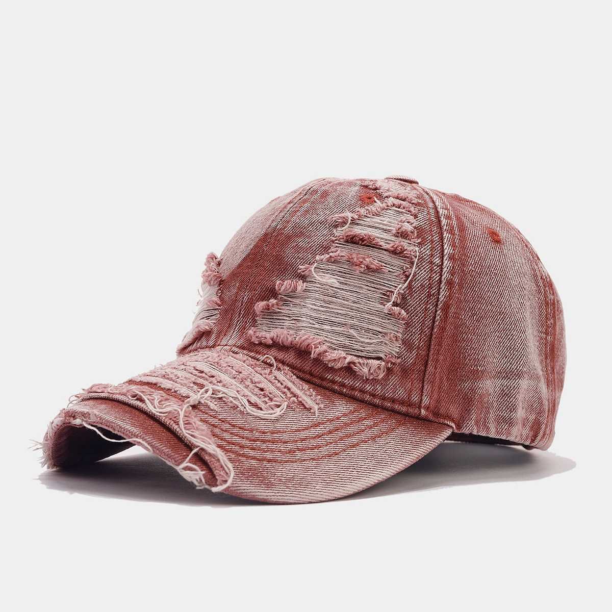 Fashion Washed Vintage Distressed Soft Top Baseball Cap Large Head Circumference Sun Protection Solid Color Frayed Edge Duckbill Cap Unisex Hat H25102