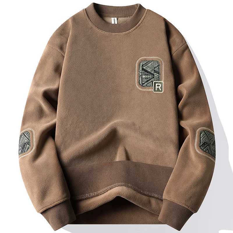 Mens Fashion Thick Hoodie Embroidery Pullover Fleece Lined Mens Winter Clothes Elegant Luxury Brand White Green Pullovers J251021