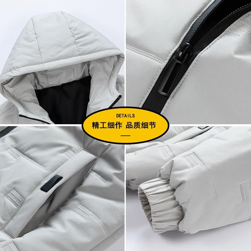 Autumn and Winter Work Clothes Parkas Cotton Mens Cotton Jackets Slim Fitting Hooded Fashionable Coat 251013