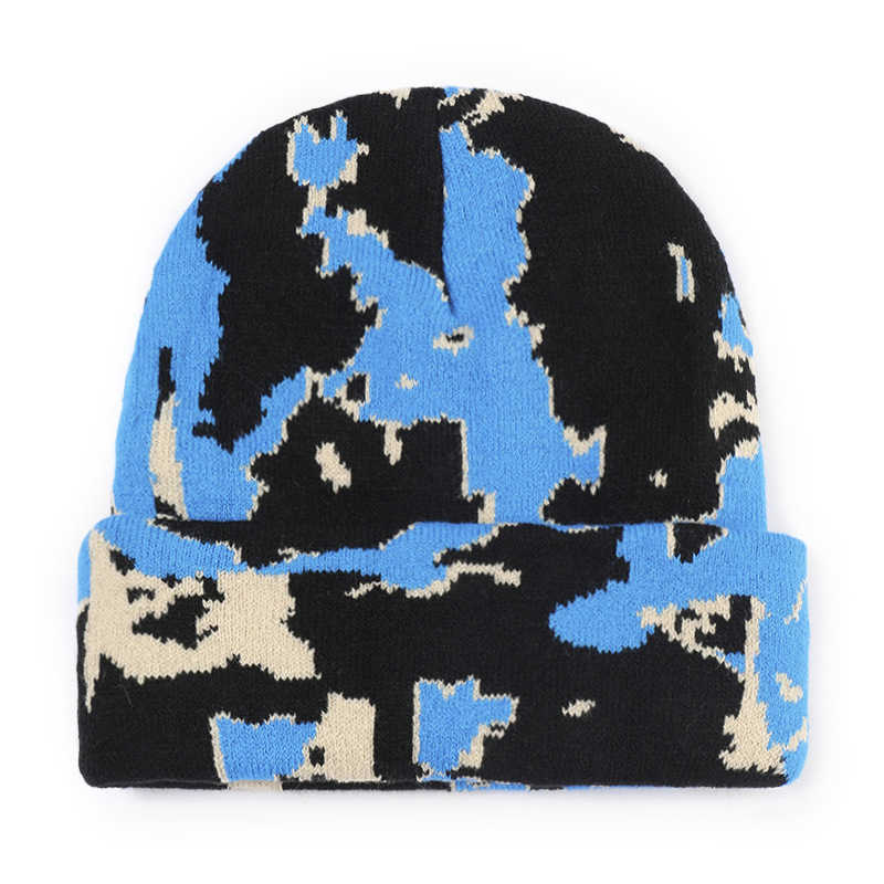 Autumn Winter Warm Leopard Print Knitted Hat Versatile Fashion Round Top Wool Hat Outdoor Cold and Windproof Pullover Hat H251020