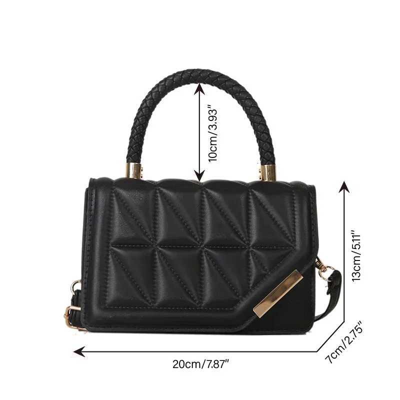2025 New Fashion Shoulder Bag Plaid PU Leather Ladies Square Handbags Brand Designer Small Black Crossbody Bags for WomenXJ251021