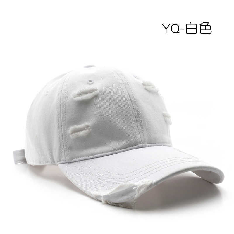 Style Personality Women Spring and Autumn Solid Color Washed Distressed Baseball Cap Outdoor Men Sports Sun Protection Shade Baseball Cap H251020