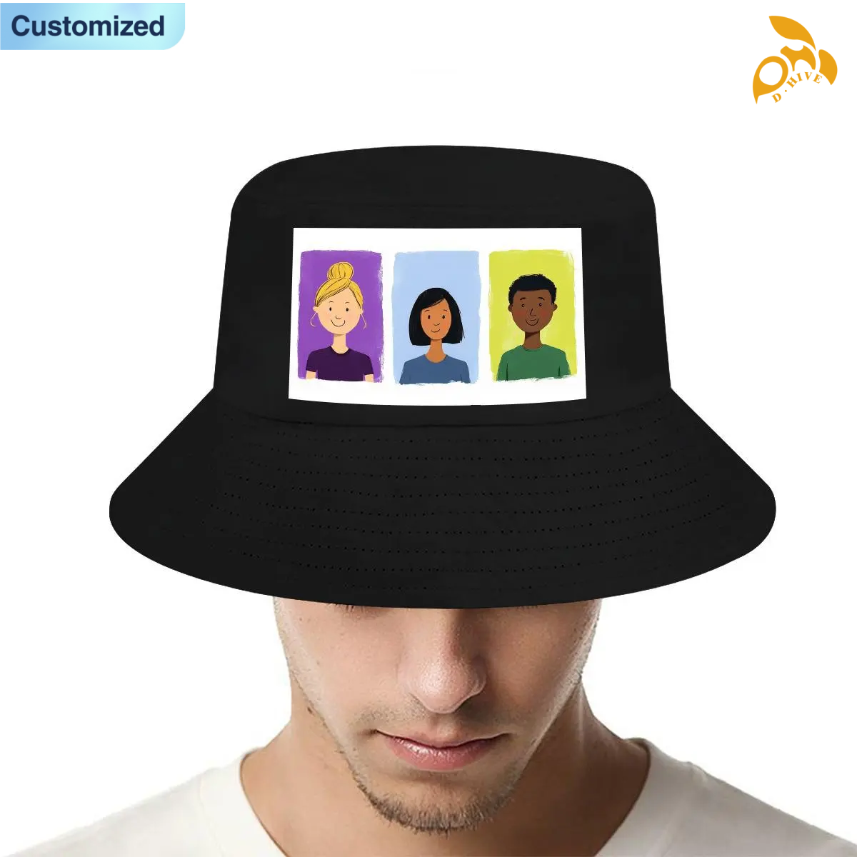 Free Shipping of Customized Adult Double Layer Bucket Hat Double-Layer Sturdy Sun-Protective Breathable Foldable Stylish All-Match Hat