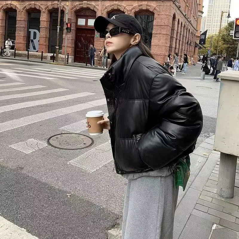 Korean Women Cotton Padded Jacket Winter Parkas Cropped Down Oversize Puffer Snow Coats Waterproof Outerwear 251021