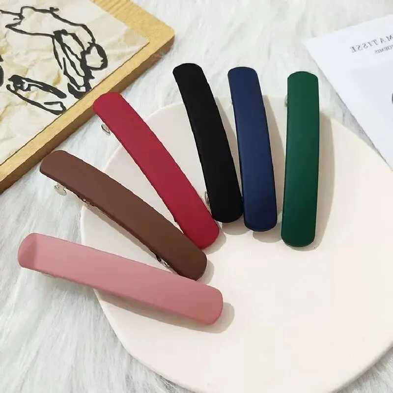 Korean Solid Acrylic Rectangle Hairpins Hair Clips Women Simple Large Hair Clip Spring Clips Fashion Hair Headwear BarrettesW254021