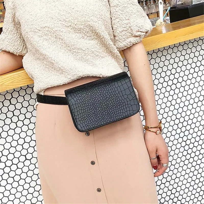 Fashion Alligator Pattern Waist Pack Women PU Leather Adjustable Belt Bag Waist Pack Wallet Crossbody Bag Ladies Bags 207 251021