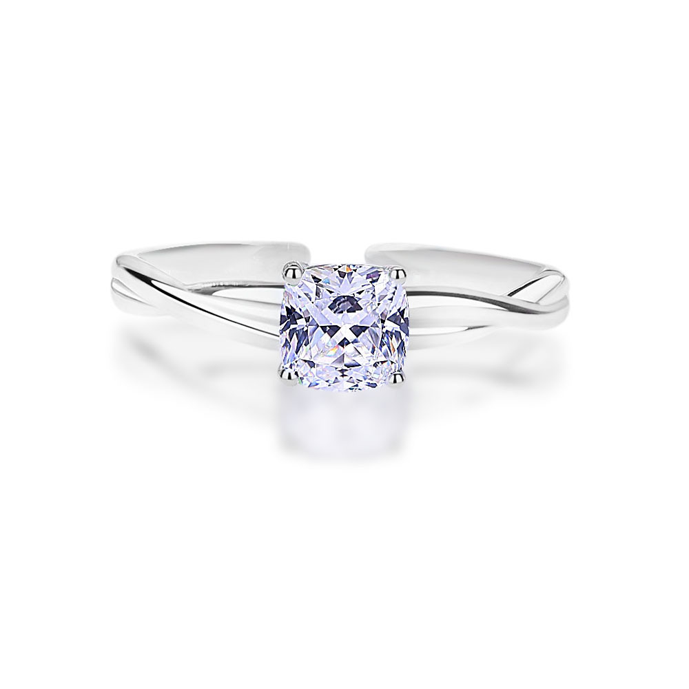 TaiYang New S925 Sterling Silver Mobius Emerald Green Ring, Unique Interwoven Adjustable Open Band for Women