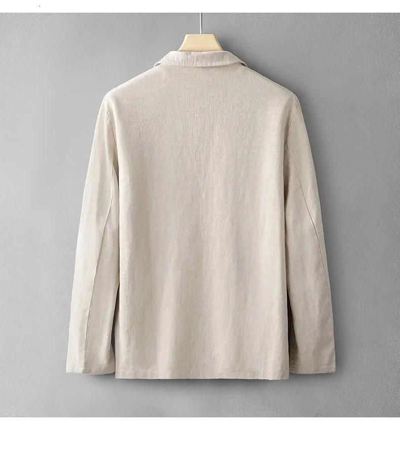 Mens summer simple casual suit spring and autumn thin jacket mens coat fashionable loose linen suit 251021