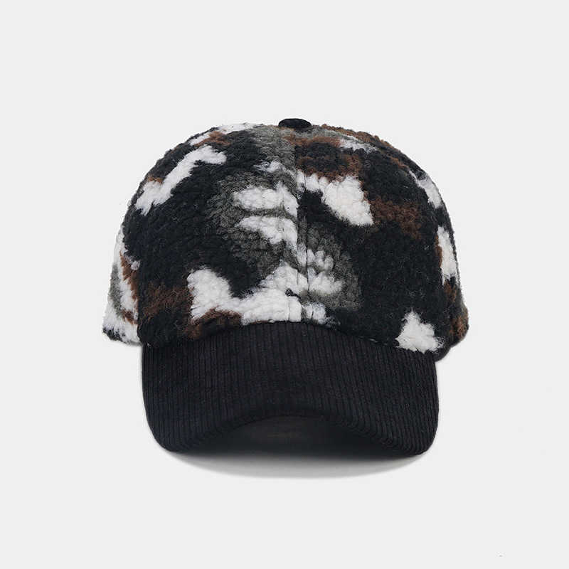 Autumn Winter New Camouflage Sheep Camouflage Thickened Warm Duckbill Cap Womens Trendy Outdoor Casual Sun Protection Baseball Cap Mens Cap H251020