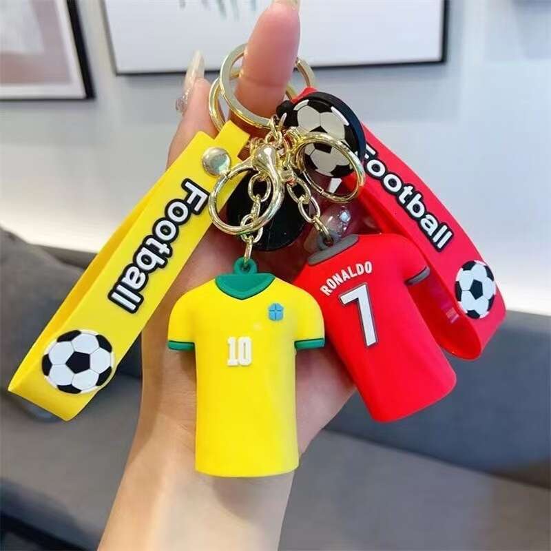 Creative Trendy Cartoon Football Jersey Pendant Car Keychain Bag Decoration Fan Exquisite Small Gift