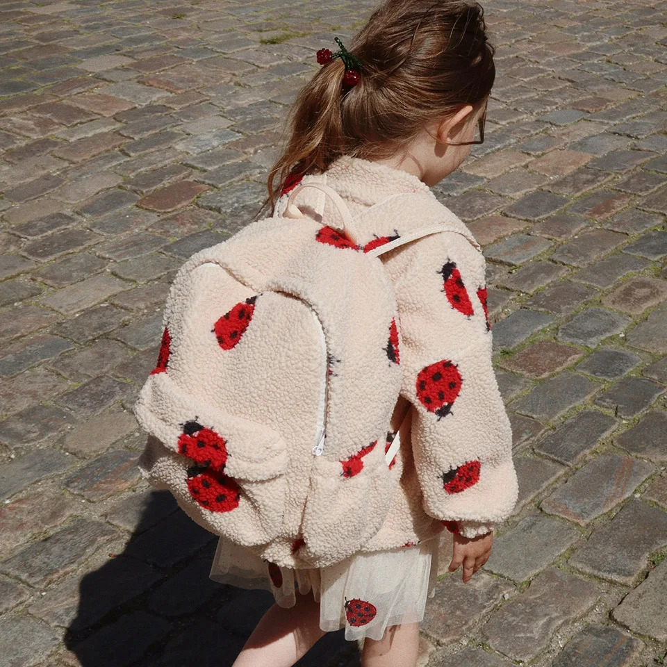 KS Winter Baby Girls Lambswool Jackets Kids Clothes Cartoon Kitten Swan Beetle Outerwear Boys Striped Coat 19Y 251018