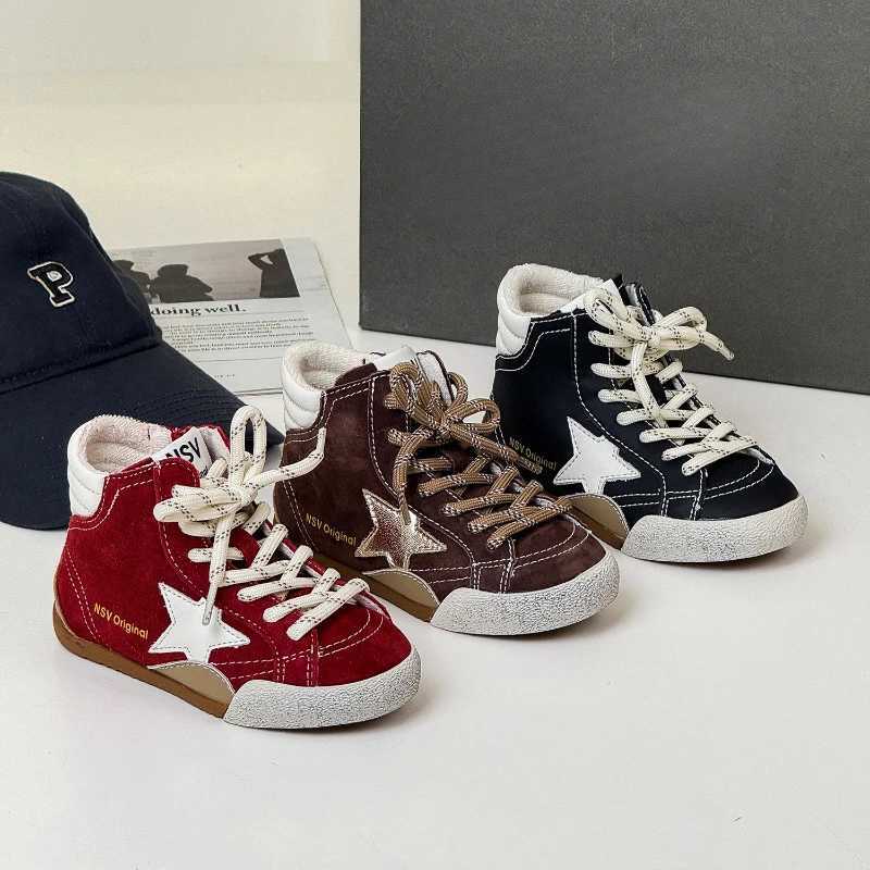 New Autumn Winter Childrens Boys Girls Koreanstyle Fashionable Hightop Sneakers Kid Toddler Flat Casual Skate Shoes C251021