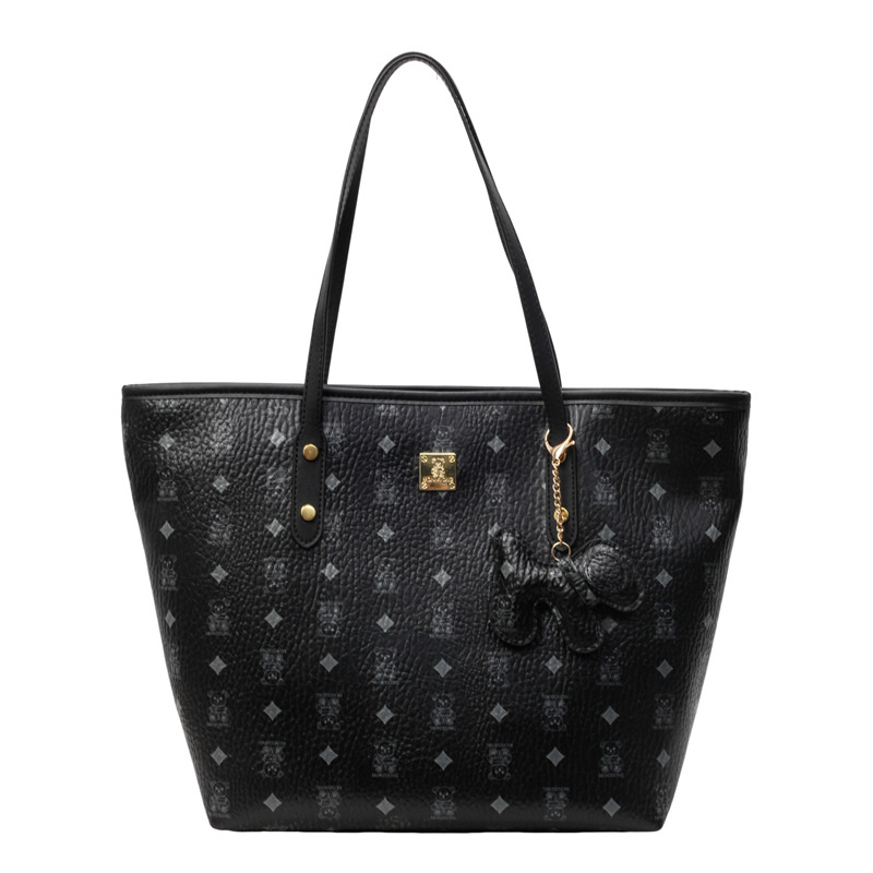 Designer bag hot free shipping commuter large capacity tote bag vintage versatile cute bear shoulder bag for woman pink black white brown